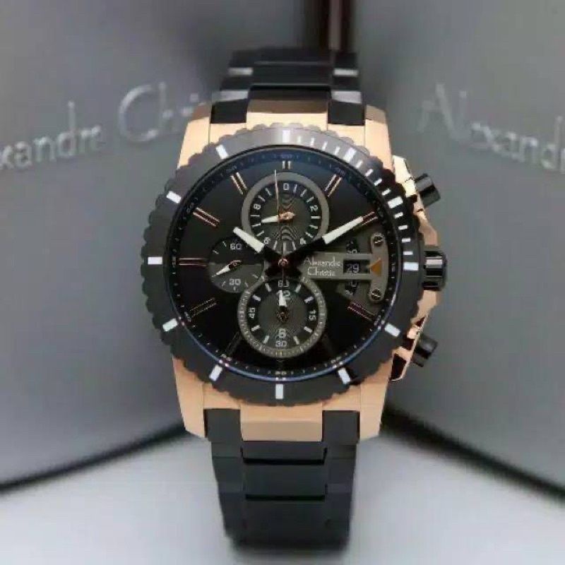 Jam Tangan Pria Alexandre Christie AC 6532 Chronograph Original
