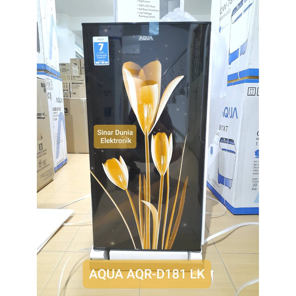 AQUA Kulkas Lemari Es 1 Pintu 150L AQR-D181 LK/LB Flower Design D181LK D181LB