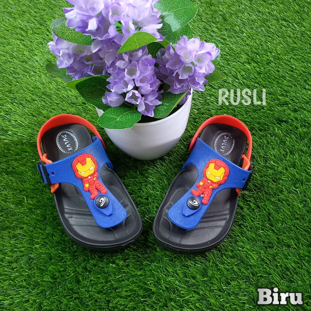 (COD) Sandal Jepit Karet Bayi Anak Motif Iron Man Dulux 213E