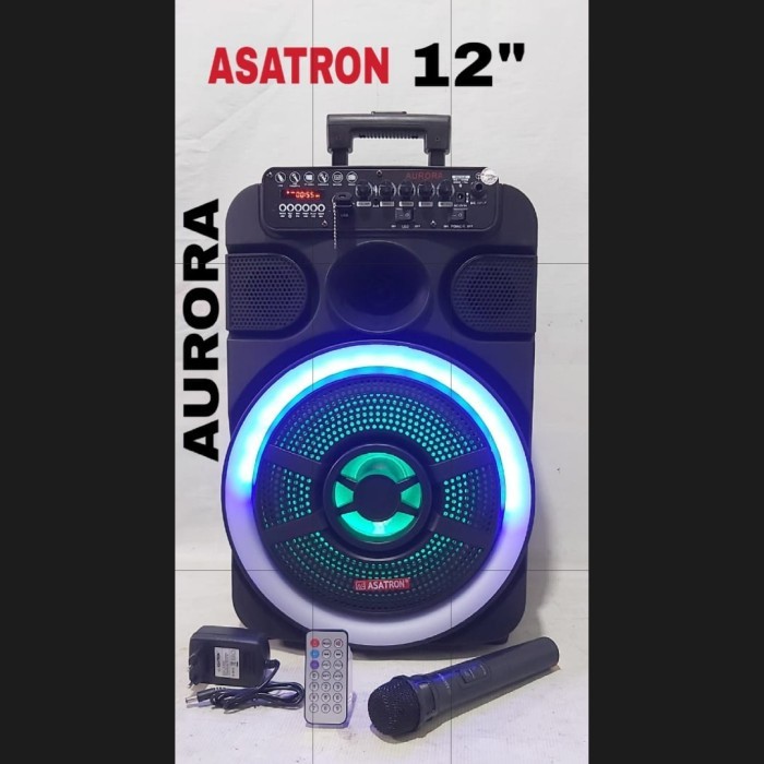 Speaker Portable Asatron 12inch Asatron Aurora Bluetooth and Karaoke