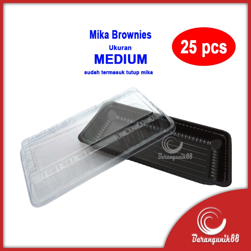 [25 pcs] Mika Brownies Medium Lux Food Grade High Quality Kotak Kue Sushi