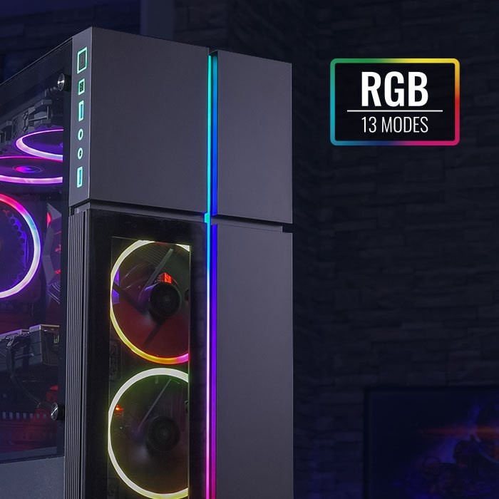 Aerocool PLAYA RGB Gaming Case ATX Tempered Glass 1 Fans 120mm