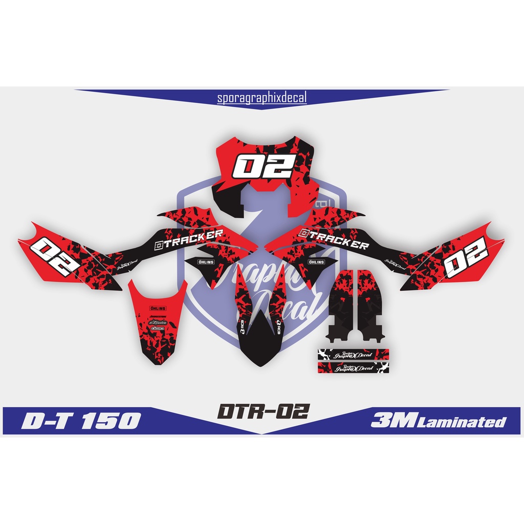 DECAL STICKER MOTOR CROSS D-TRACKER 150 FULLBODY - DESAIN DTR-02