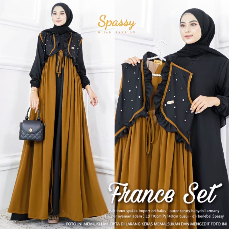 [[ BISA COD ]] TIDAK ORI UANG KEMBALI - ORI BERLABEL SPASSY - FRANCE  SET | GAMIS SPASSY ORI