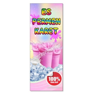 Spanduk Es Permen Karet/banner es permen karet viral 60x160