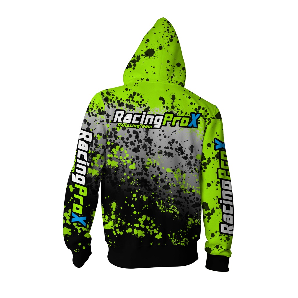 JAKET RACING ZIPPER PROX FOUR GREEN FULLPRINT