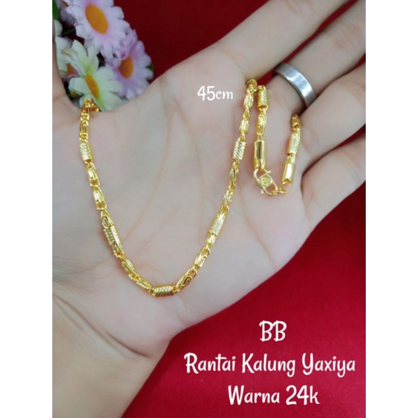 Rantai Kalung Bambu Replika emas 24K