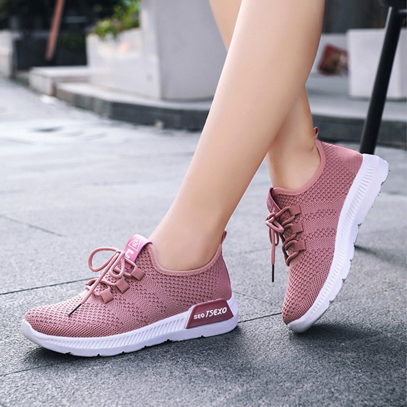 Sepatu Sneakers Wanita Pink Fashion Korea Original Import Bukan Lokal Bogor Size 36-40