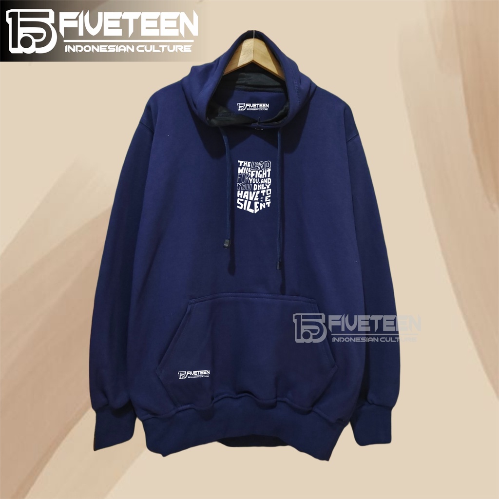 zipper suwiter gratis ongkir bayar cod sweater hoodie pria original switer hudie unisex hoodie aesthetic jaket pria dewasa style warna navy sablon the lord will fight for you and you dnly have to silent 15fivteen jaket hoodie cowok distro tebal fifteen15