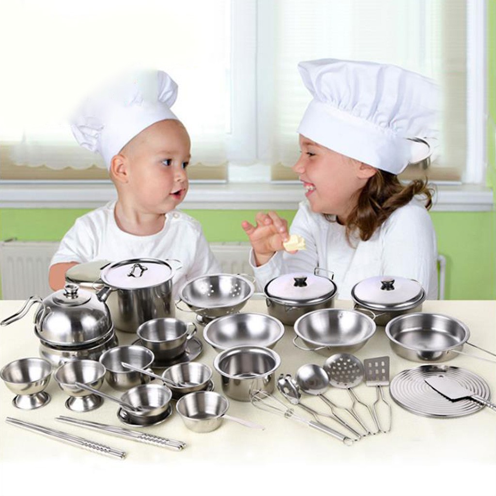 25Pcs Peralatan Masak Mini Bahan Stainless Steel untuk 25Pcs Peralatan Masak Mini Bahan Stainless Steel untuk