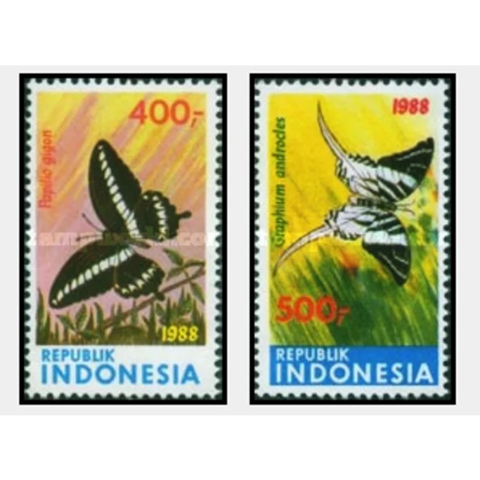 

Perangko Filateli D22 Indonesia MNH 2v 20.12.1988 Butterflies