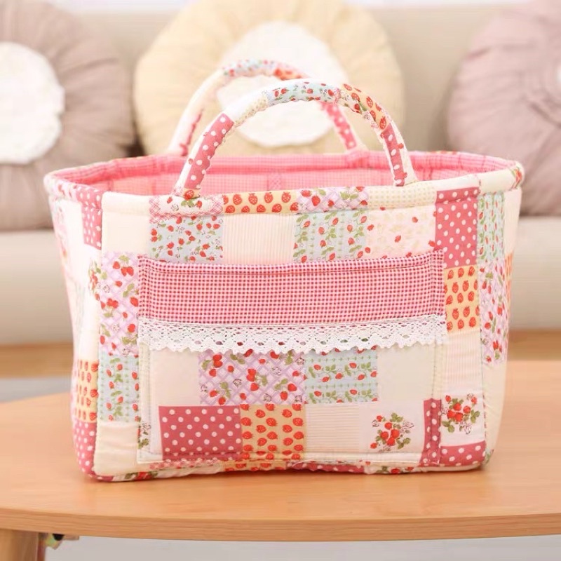 tas tangan kain quilting model shabby bahan kain premium