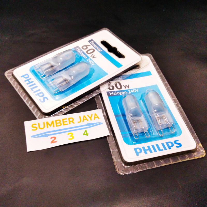 Lampu Halogen 240V FR Essential 60W PHILIPS G2 2PCS Frosted TERMURAH