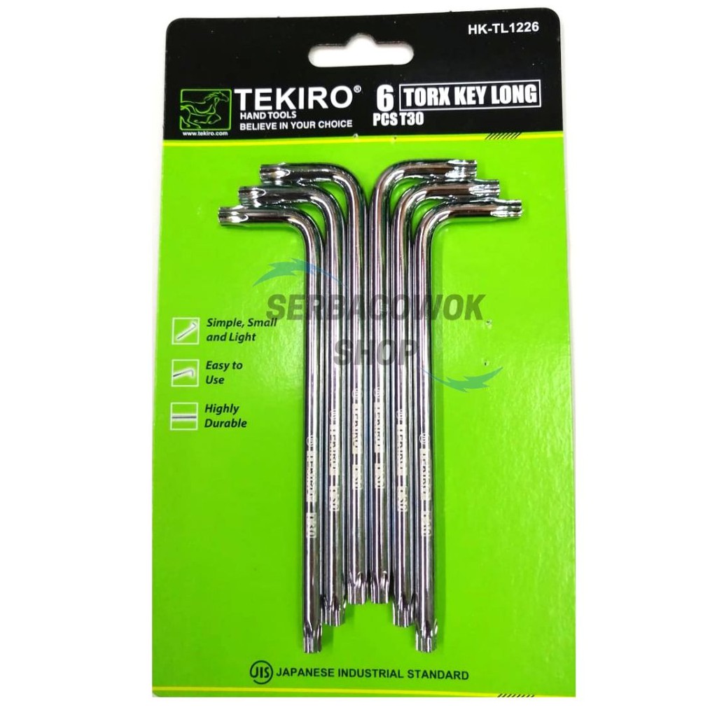 Tekiro Kunci L bintang Satuan T 30 Panjang Torch Key Long harga satuan Termurah Berkualitas