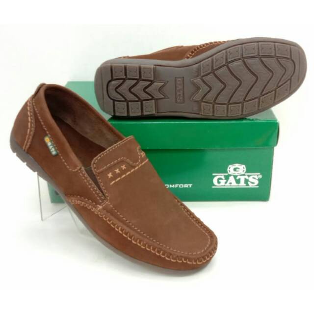 sepatu kulit pria gats hk 0002 black soft leather.original