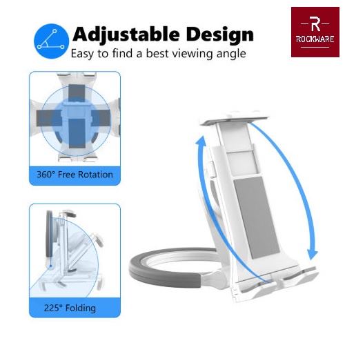 ROCKWARE PB-47B - Mulltifunctional Tablet Stand - Untuk Max. 12.9-inch