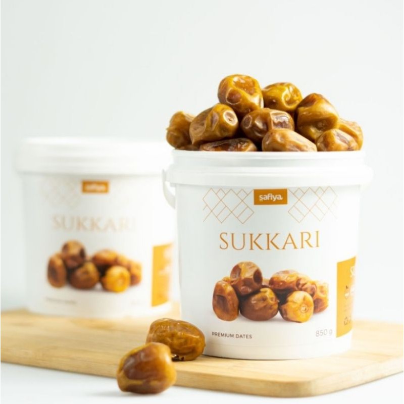 

Kurma SUKARI Al-Qassim Bucket Pack 850gram / Dates Sukkari Kemasan Ember 850 Gram