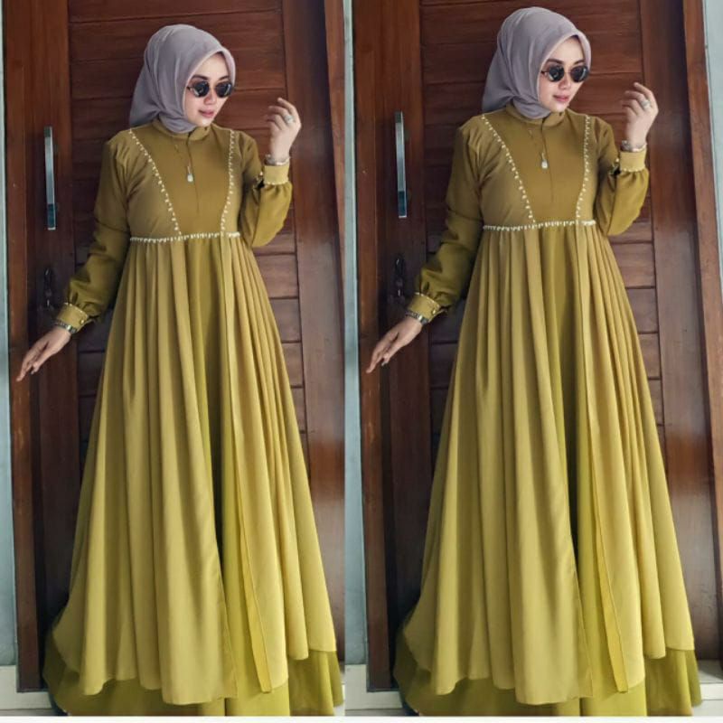 Nabila dress vol 2 Gamis ceruty orieginal Alhaya Gamis korea style gamis murah terbaru