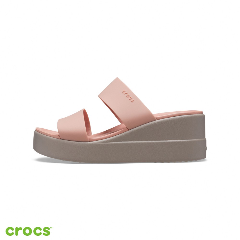 CROCS BROKLYN SLIDE / SANDAL FLIP FLOP / SANDAL WANITA / FASHION WANITA / FASHION KOREA  - PEACH