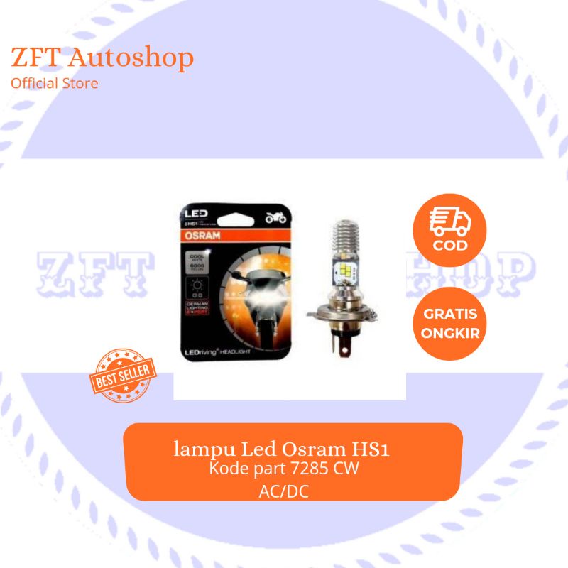 Bohlam Lampu Depan Osram Led Hs1 H4 Kaki 3 Vxion Scoopy Fi CBR 150 Verza New Tiger 7285 CW Sudah AC/