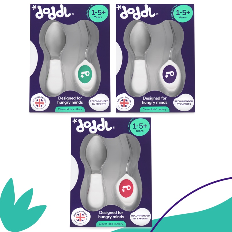 Doddl 2-piece Children’s Cutlery Set - Baby Spoon Fork Sendok Garpu Anak Toddler Utensils Cutleries Training MPASI BLW