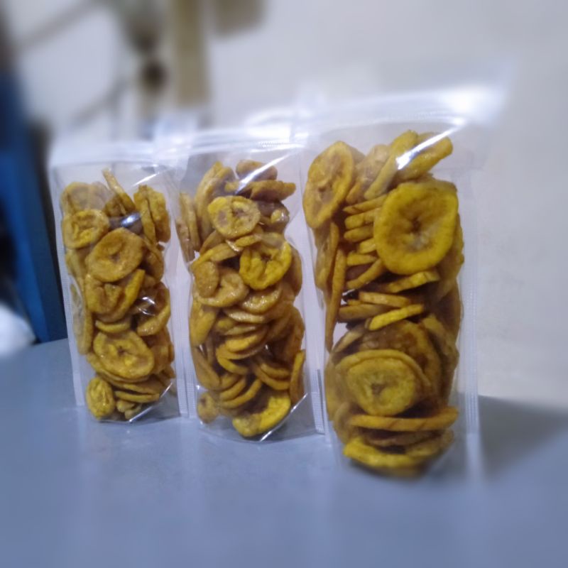 

cemilan keripik pisang manis legit potong bulat (Berat 80 gram)
