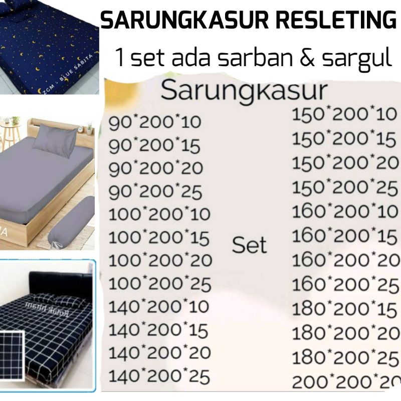 SARUNGKASUR SPREI RESLETING 1 SET ( SUDAH ADA SARBAN &amp; SARGUL  ) SESUAI DESKRIPSI