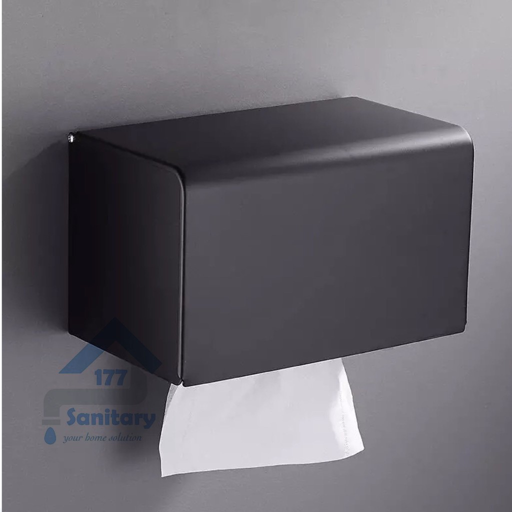 Tempat tisu stainless HITAM K22 BLack-Rak tissue Lembaran tembok Black tisu gulung rack stenlis