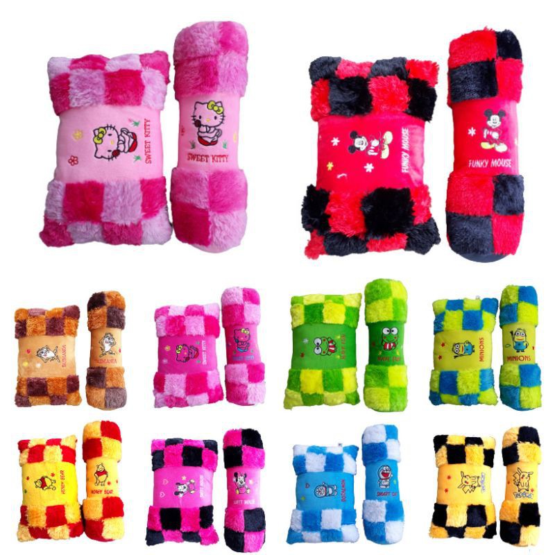 [ BISA BAYAR DI TEMPAT ] Bantal Catur 1 set - Bantal Peluk Karakter - bantal anak perempuan Murah