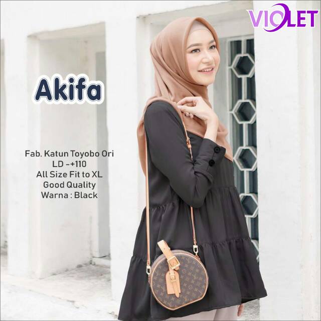 Atasan Wanita // Blouse Akifa By Violet// Blouse Bahan Katun Toyobo