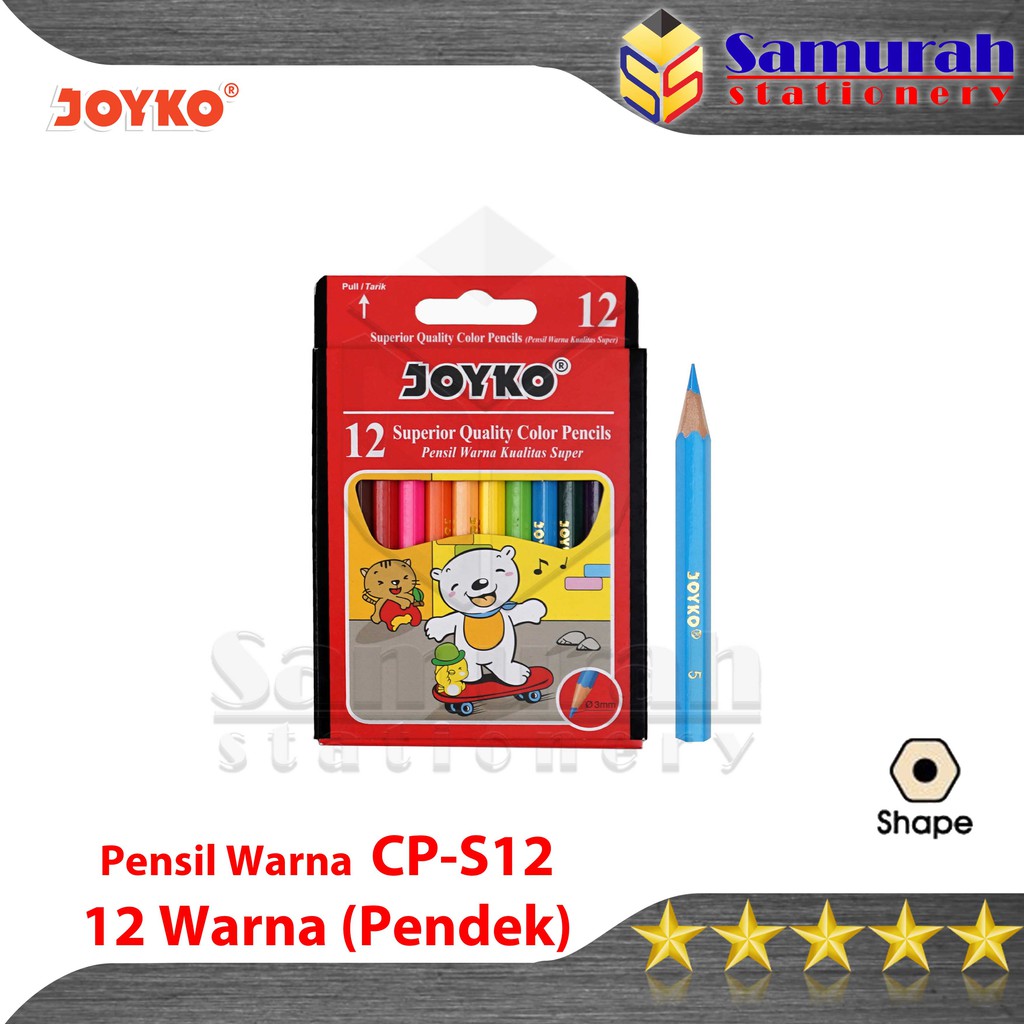 

Pensil Warna Joyko CP 12 S Warna Pendek / Color Pencil CP-s12 Colors Small / CP 12S Mewarnai Drawing