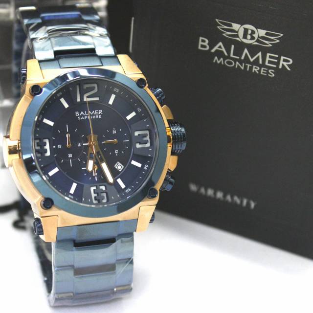 Jam Tangan Balmer 7997 Cronograp Original Garansi Resmi - Jam Tangan Original Warna Biru Gold