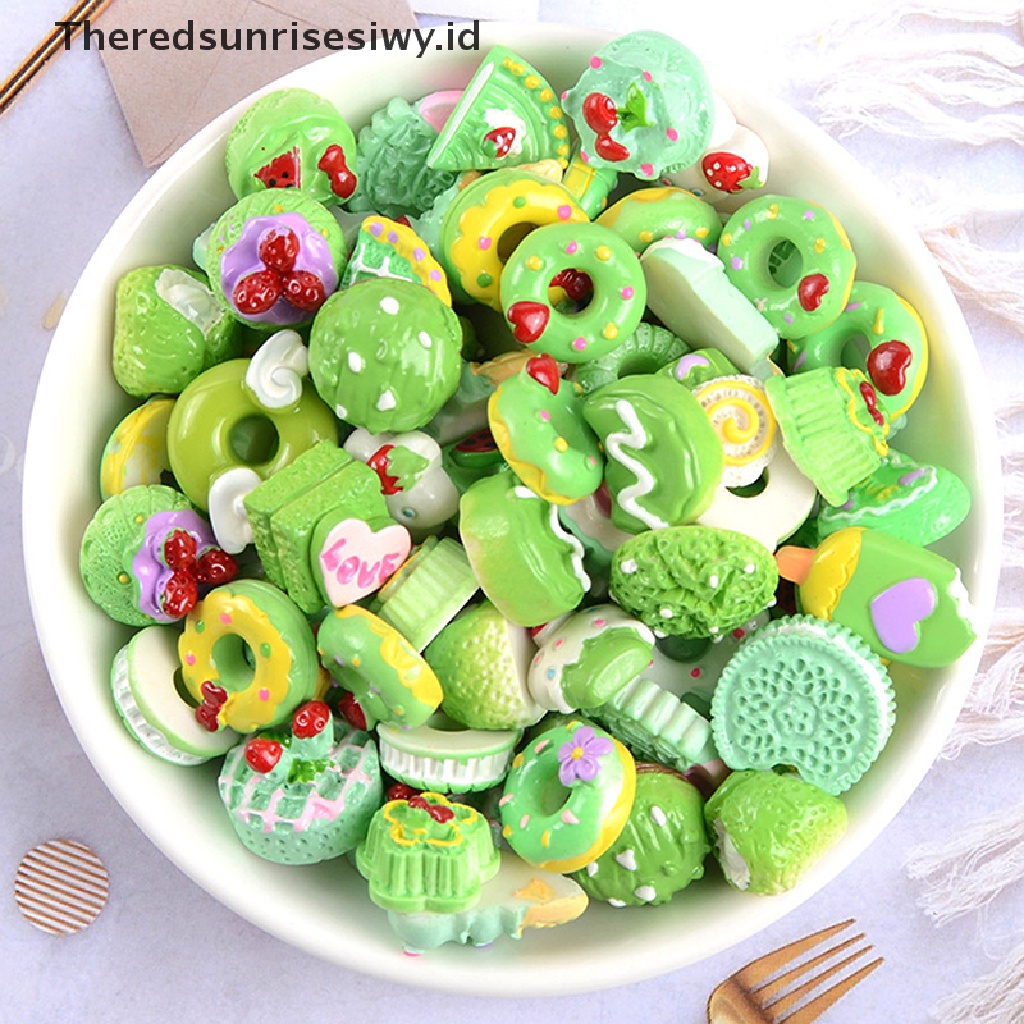 # Alat Rumah Tangga # 10pcs Aksesoris Resin Bentuk Kue Buah Permen Untuk Dekorasi Case Handphone