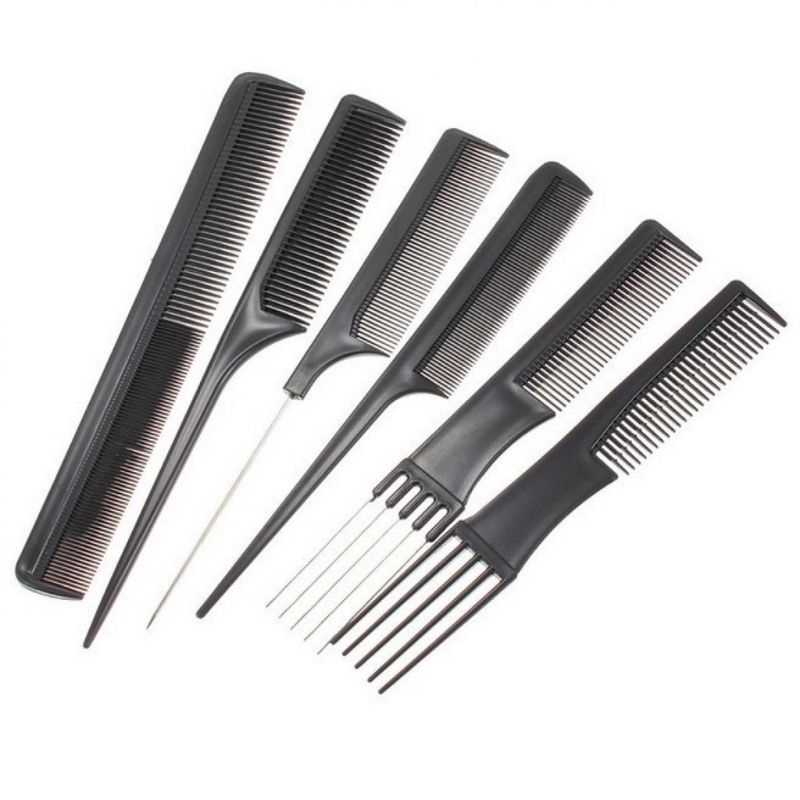 Sisir Rambut Salon Hair Comb 10 Set / Alat Sisir Pangkas Barbershop Komplit