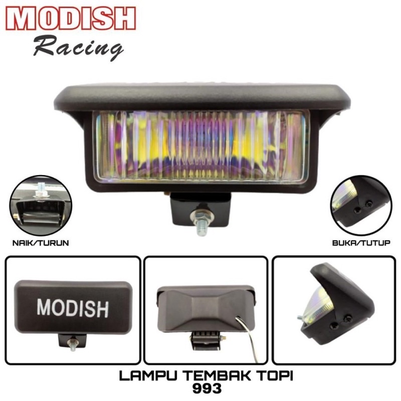 Lampu Halogen Sorot Tembak Kabut KOTAK TOPI Universal Fog Lamp Foglamp MODISH 993