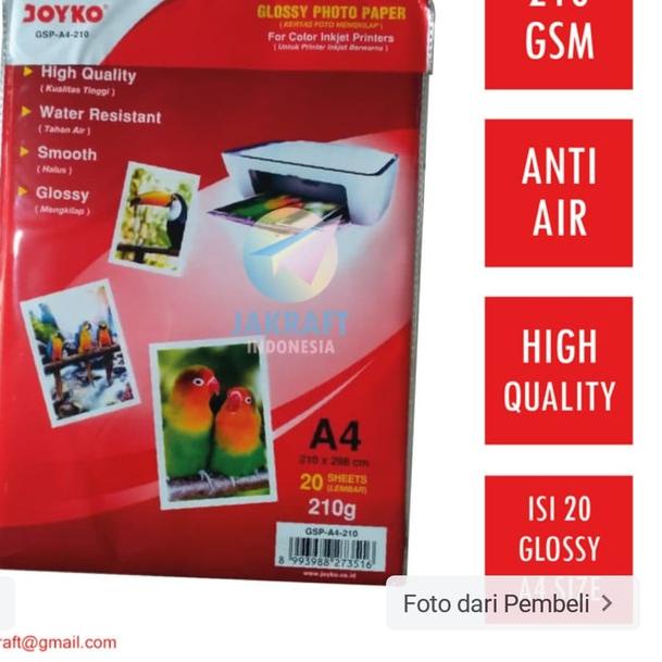 

☝ Glossy photo paper A4 joyko ™