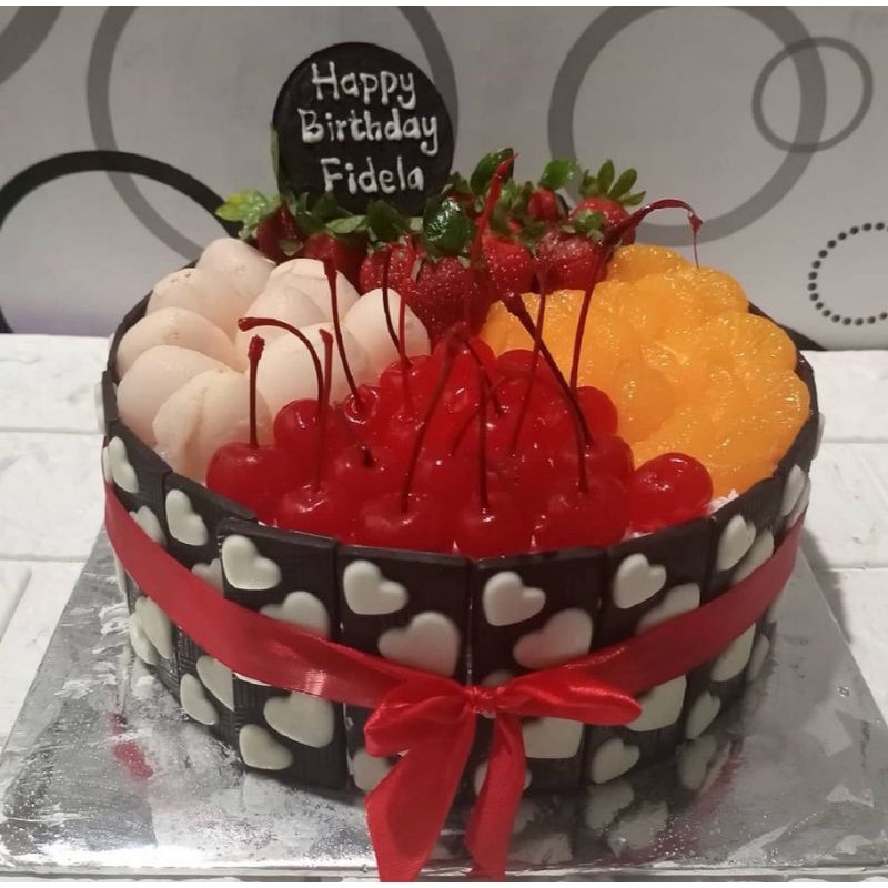 

Free ongkir es krim tart ultah topping buah segar