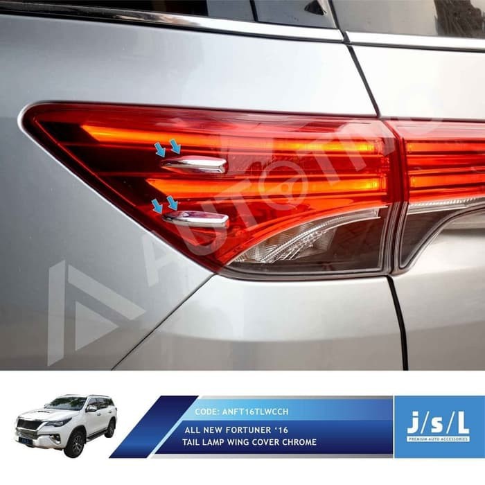 Aksesoris Tambahan Ekterior Mobil JSL List Sayap Lampu Belakang All New Fortuner Tail Lamp Wing