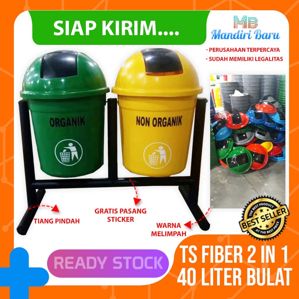 Jual Tempat Sampah Fiber Bulat In Liter Tong Sampah Bulet