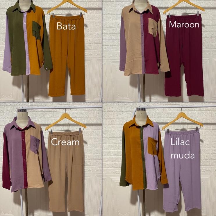 Tren Kekinian.. ONE SET CRINKLE KOMBINASI MILLY JUMBO XXL KANTONG OOTD MUSLIMAH CANTIK MURAH GROSIR 