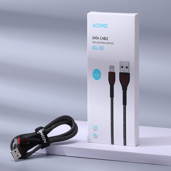 KABEL DATA IPHONE ACOME  100cm AIC FAST CHARGING GARANSI RESMI ORGINAL