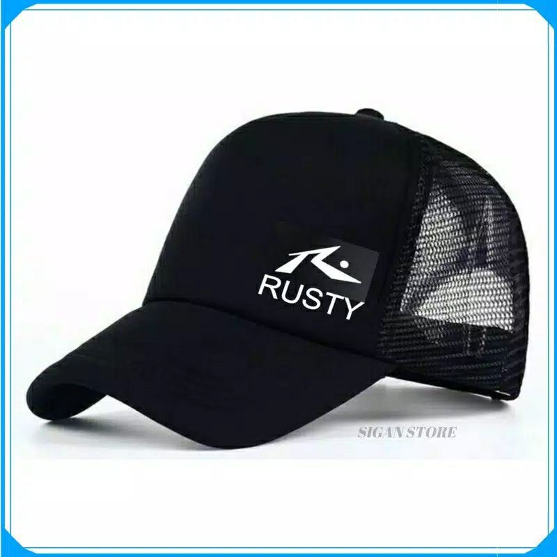 TOPI TRUCKER SURFING RUSTY LOGO
