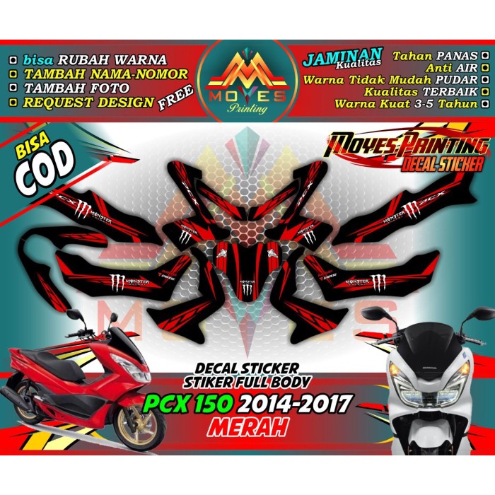 BISA COD DECAL stiker pcx 150 variasi - decal pcx 150 variasi - striping pcx 150 variasi Spec B