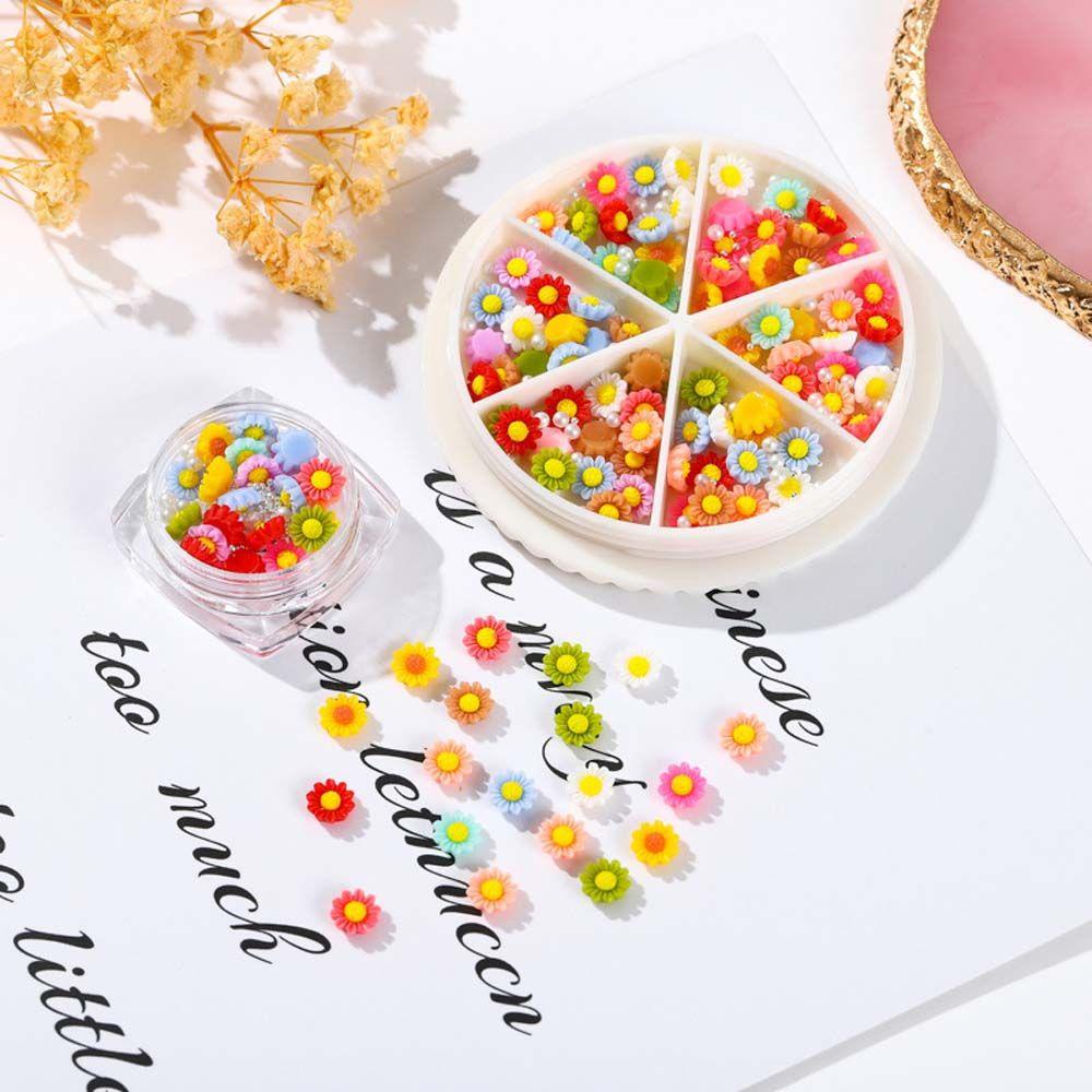 AUGUSTINA Agustinina Bunga Kuku Perhiasan Kawaii Lucu Gaya Jepang Manicure Pearl Bead Flatback DIY Dekorasi Kuku