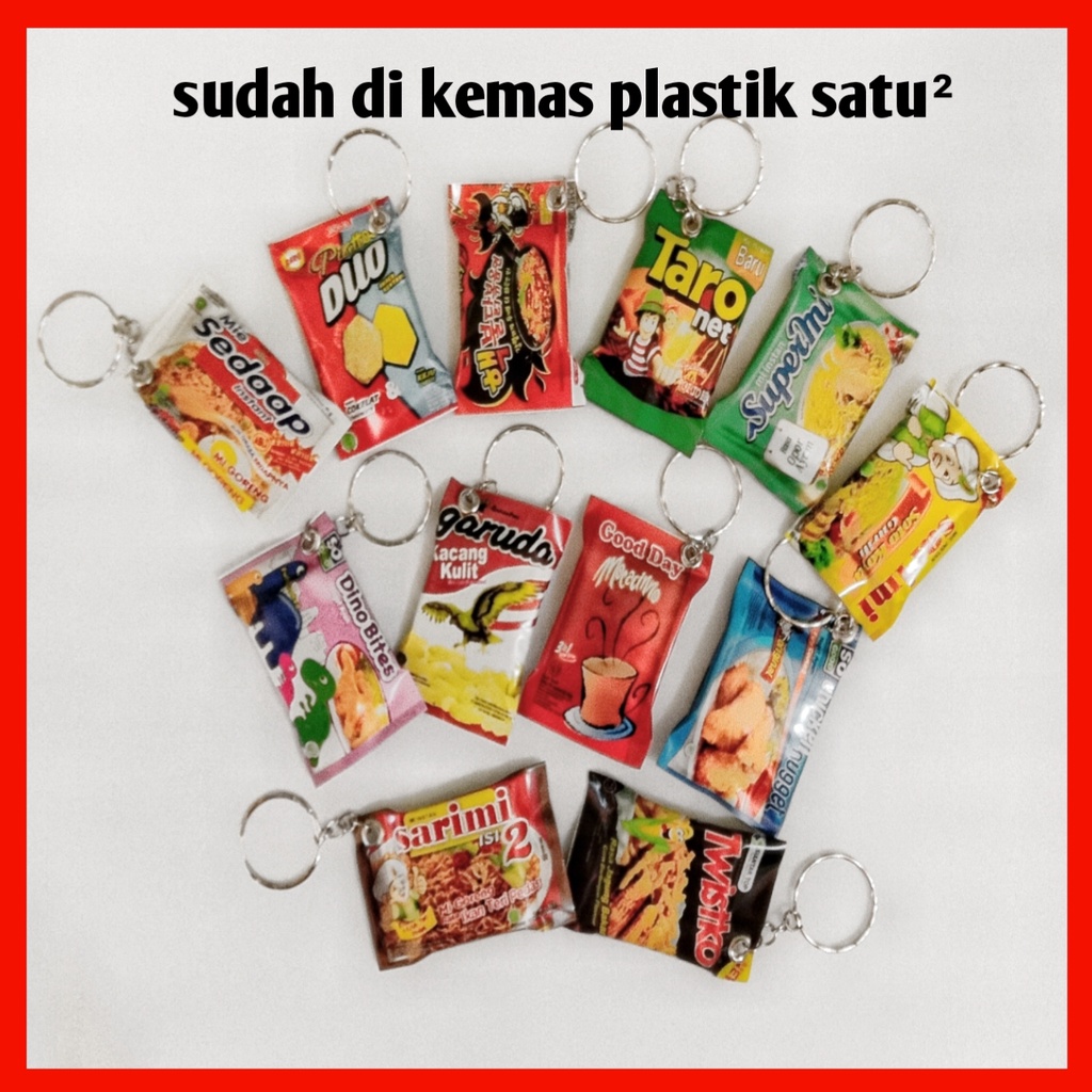 GANTUNGAN KUNCI + PLASTIK MINIATUR SNACK MAKANAN MINUMAN MINI GROSIR MURAH COD GRATIS ONGKIR SE INDONESIA