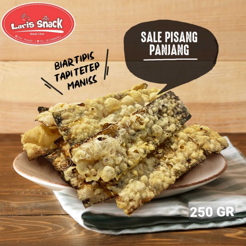 

Keripik Pisang Sale Kering Panjang Snack Kiloan Curah 250gr