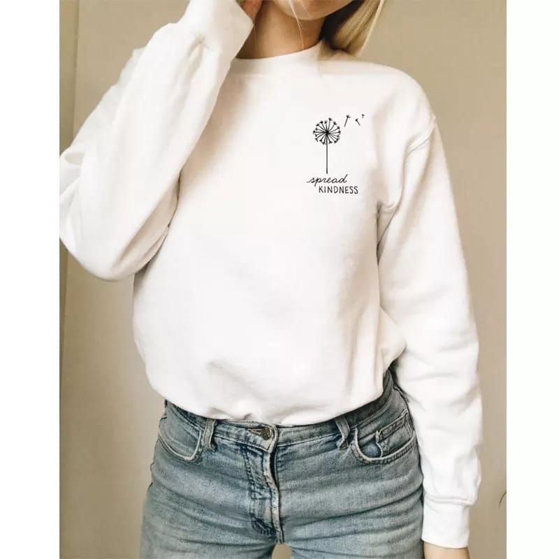 SPREAD KINDNESS SWEATER UNISEX FLEECE TEBAL TERBARU'