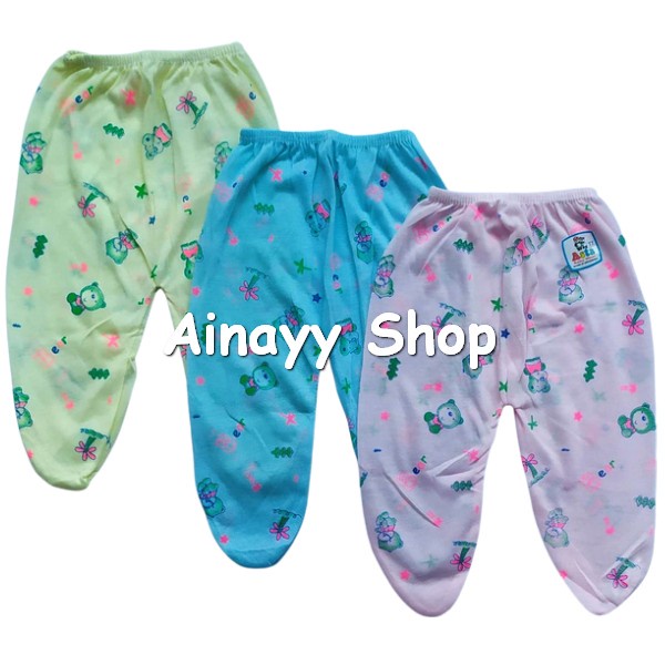 3 pcs celana panjang bayi tutup kaki new born Celana panjang bayi tutup kaki harga 3pcs 0 - 6 bln newborn laki-laki perempuan