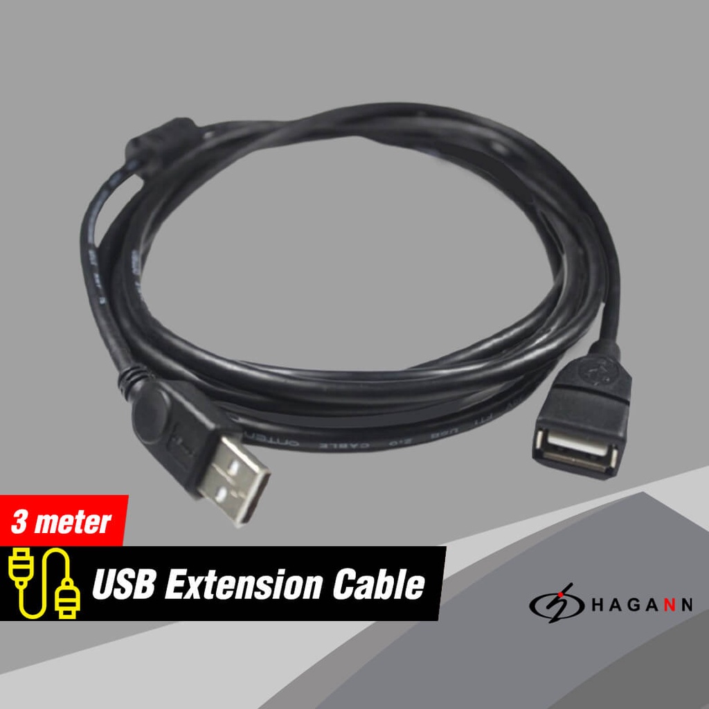 Kabel USB 2.0 Male to Female Extension Sambungan Perpanjangan 3M Cable 3 Meter Extention