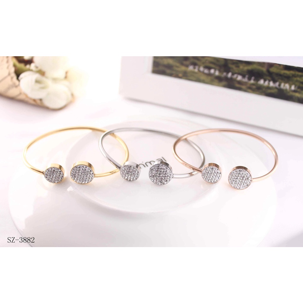 Gelang Titanium Permata Full Perhiasan Fashion 3882